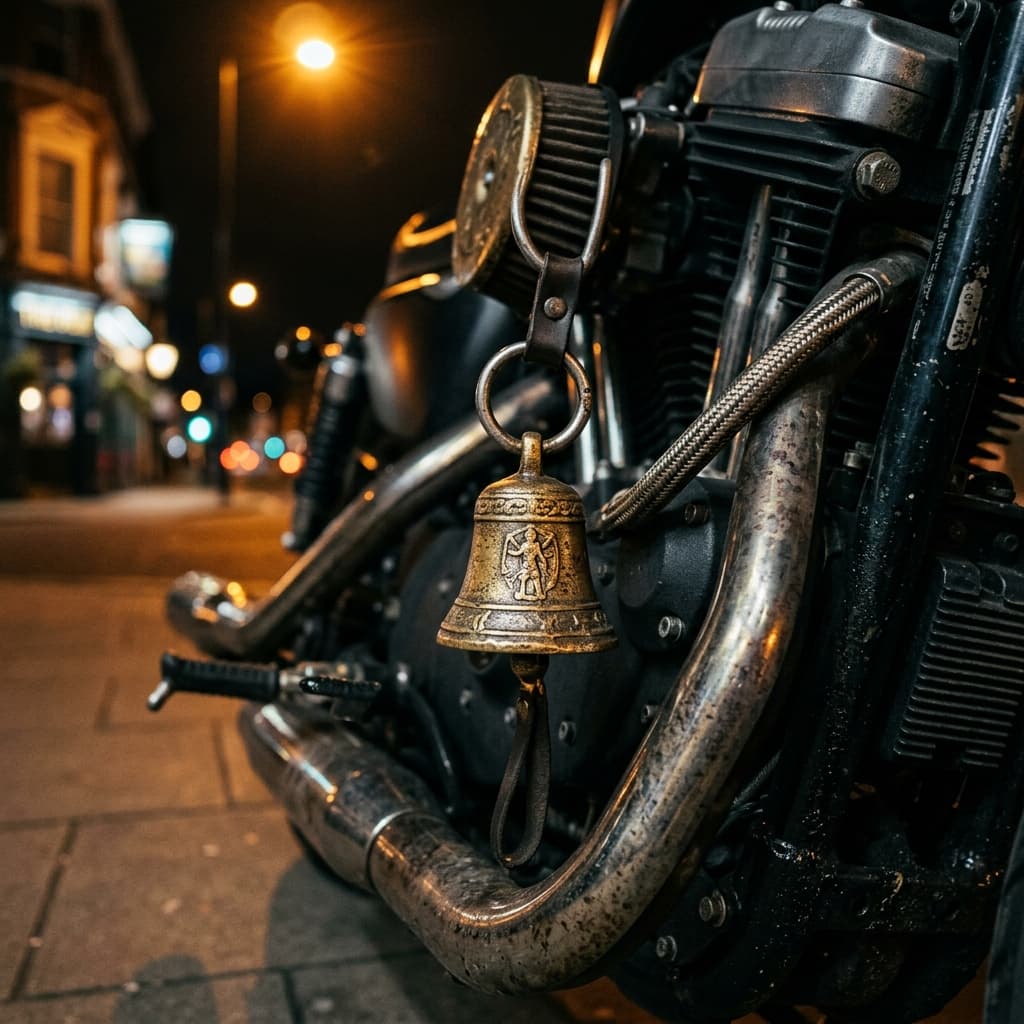 Guardian bell on motorcycle engine